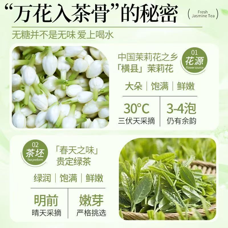 景福山茉莉花茶冰摇冷泡热泡网红同款某叶平替浓香耐泡型茶包260g - 图0