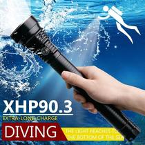 XHP90 3 Diving Flashlight Led Torch Light Rechargeable Lamp