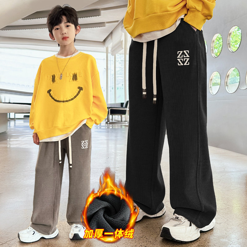 男童裤子冬款长裤冬季2024加绒裤儿童休闲灯芯绒裤卫裤 一体绒裤,淘宝优惠券,粉丝福利购,淘宝优惠卷