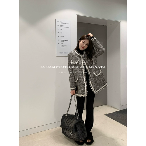 Демисезонная плетеная куртка, в стиле Шанель, изысканный стиль, свободный крой