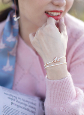 软萌风小兔子项链两用天然珍珠