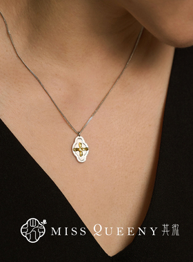 Miss Queeny其微|一生金桂·拼色项链拉丝复古精致小众设计感时尚