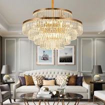 2022 New Living Room Lights American Light Lavish Crystal Chandelier Nets Red Nordic Postmodern Minimalist Restaurant Lamps