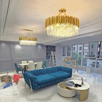 Port-Style Light Extravagant Crystal Chandelia High-end Luxury Living Room Lamp Modern Minimalist Atmospheric Master Bedroom Luminaire Combo Package