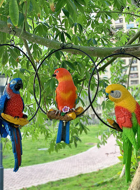 户外园林仿真鹦鹉摆件挂件装饰品