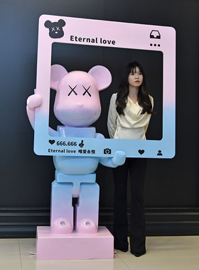 卡通积木熊大摆件网红潮玩公仔