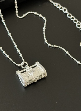 《老花包》ins设计时尚流行米珠链拼接包包吊坠轻奢S925纯银项链