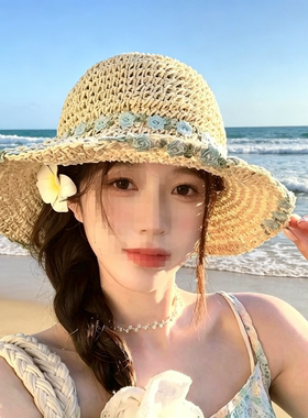 夏季田园大檐防晒沙滩渔夫帽女