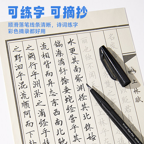 官方旗舰店日本Pentel派通touch秀丽笔彩色软头笔绘画练字brush英文花体字柔绘笔手账笔SES15C-图0