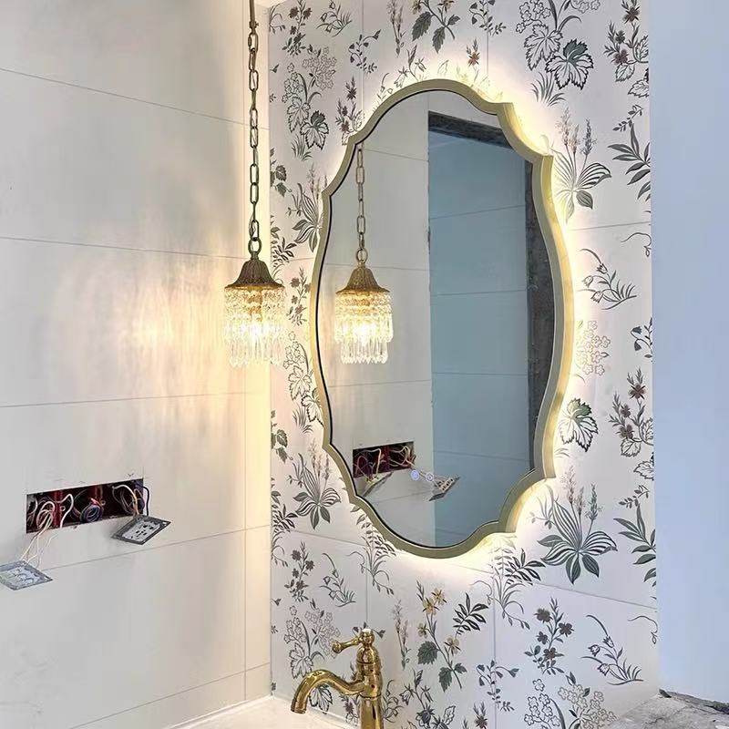 法式复古浴室镜异形卫生间智能镜子中古风壁挂装饰镜卫浴镜黑色,淘宝优惠券,粉丝福利购,淘宝优惠卷