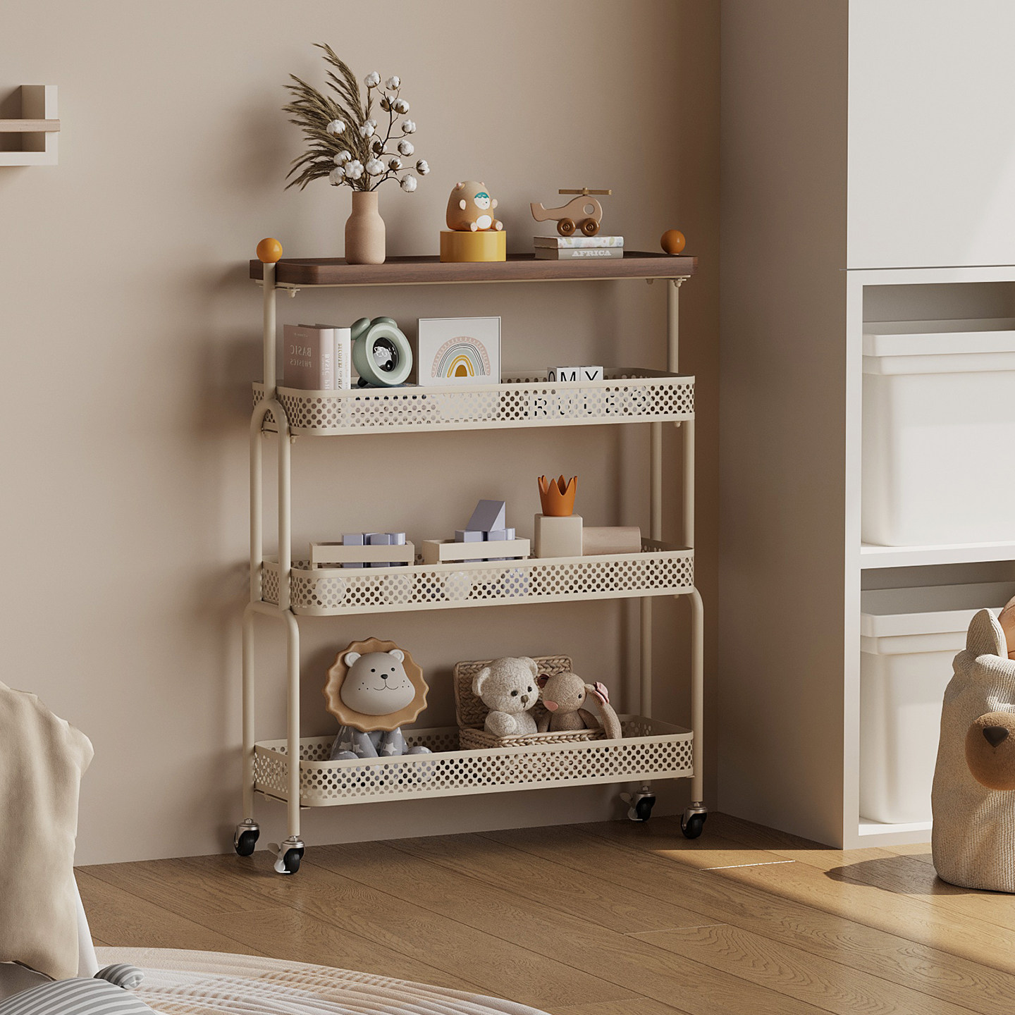 儿童卧室床边可移动夹缝置物架家用书本玩具收纳架客厅铁艺储物架,淘宝优惠券,粉丝福利购,淘宝优惠卷