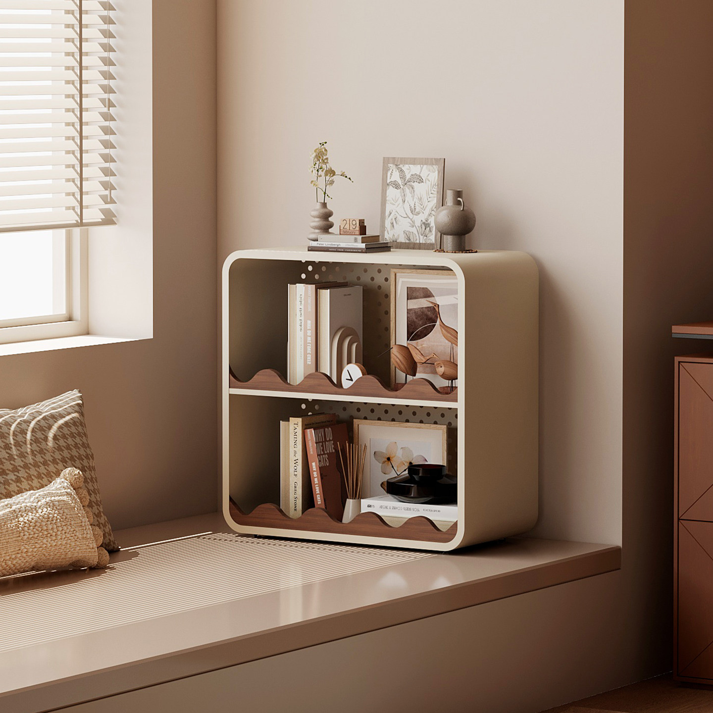 飘窗柜卧室家用多层收纳靠墙一体储物柜防晒落地小型高级感窗台柜,淘宝优惠券,粉丝福利购,淘宝优惠卷