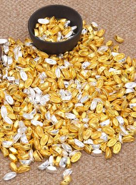 小金元宝摆件财神供奉用品实心大小号仿真元宝家居装饰