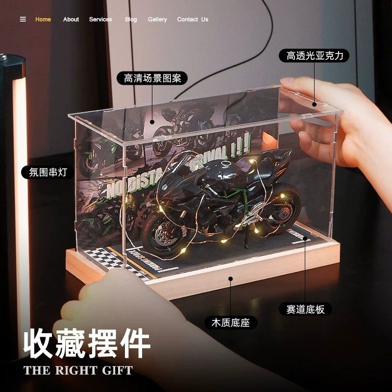 仿真川崎H2R合金收藏机车手办摆件玩具摩托车模男朋友礼物