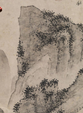 明代文徵明溪桥曳杖图古代水墨国