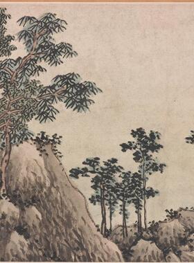 沈周竹园茅亭图卷复古书画山水横