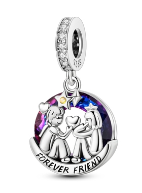 原创亲情友情系列珠子串珠铜镀S925银DIY潘家风格手链手串配饰