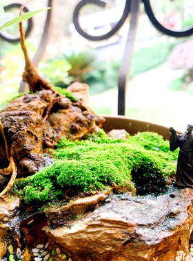 黄铜李白举杯邀明月伯牙鼓琴摆件造景小人物微景观盆景鱼缸装饰