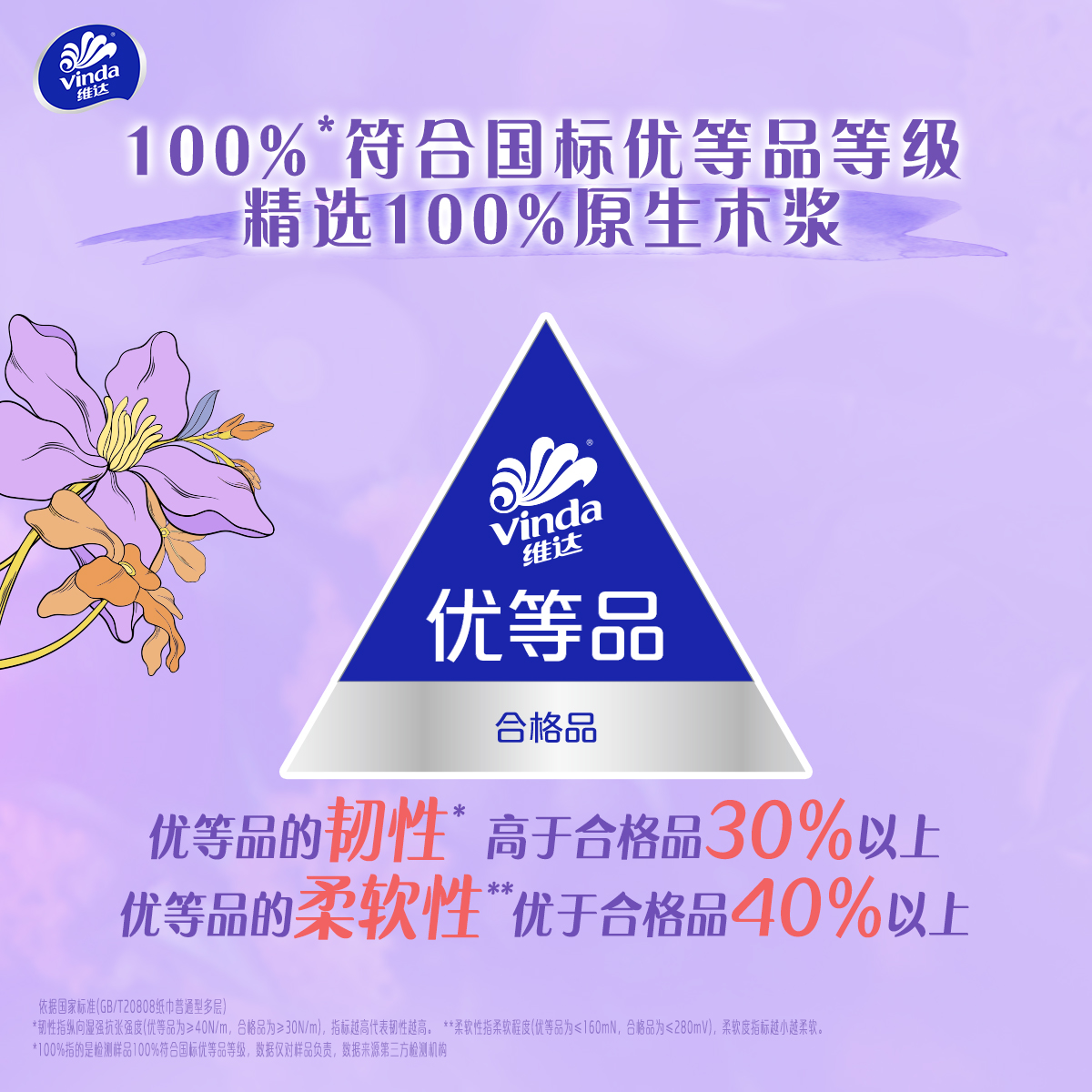 【百亿】维达倍韧抽纸压花纸巾面巾纸卫生纸100抽24包官方旗舰店