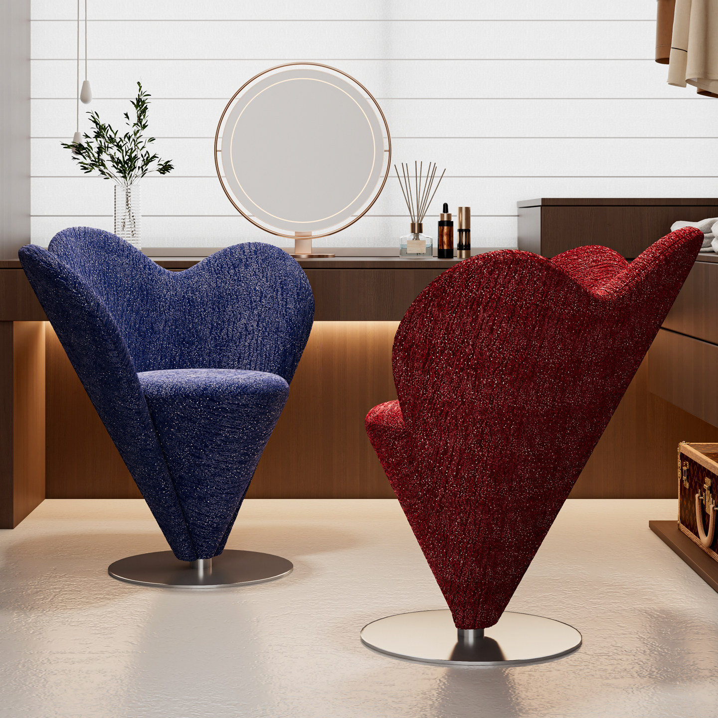 化妆椅轻奢高级感可旋转梳妆凳女生卧室梳妆台凳子设计师沙发椅子,淘宝优惠券,粉丝福利购,淘宝优惠卷