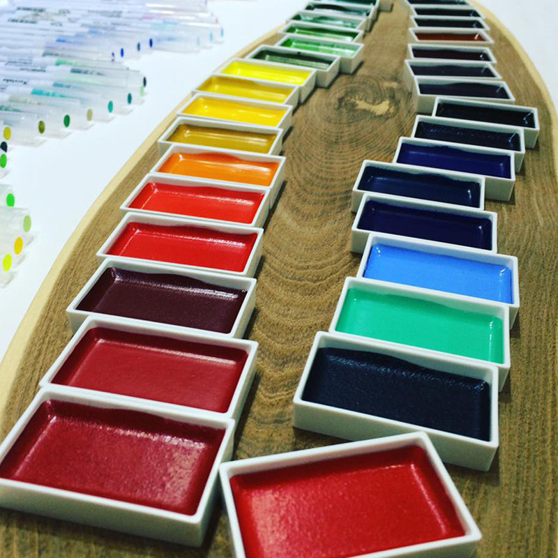 日本Kuretake吴竹颜彩耽美单块常规色固体颜料专业美术水彩颜料初学者学生用中国画颜料水墨画古风墨彩工笔画,淘宝优惠券,粉丝福利购,淘宝优惠卷