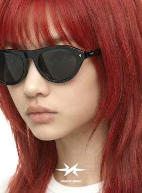 PLASTIC BRAIN复古黑框太阳镜男女防紫外线板材猫眼墨镜高级感