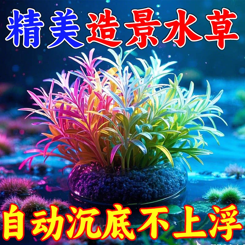 鱼缸造景小摆件装饰品塑料仿真水草沉底内饰生态景观古法造景鱼缸