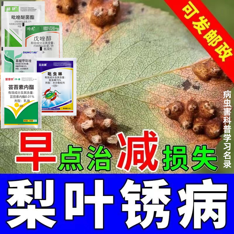 梨树杀虫杀菌营养三防套餐果树蔬菜药羊胡子白粉黑斑叶斑病果树 - 图1