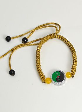 蛇年编织好运连连双面手串手链手串手链中黄太极