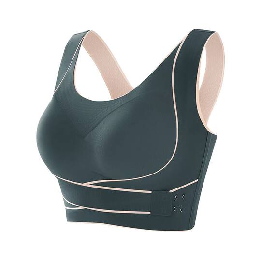 Front-button sports bra, ice silk seamless vest style, no wires, posture correction, push-up, push-up, breast reduction, thin underwear