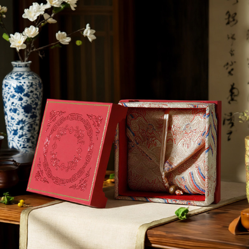 POLOFEST中国风黄金手镯收纳盒高档精致带首饰袋天地盖文玩手串盒,淘宝优惠券,粉丝福利购,淘宝优惠卷