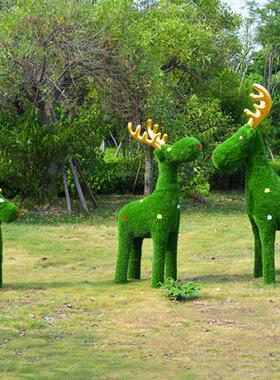 卡通梅花鹿玻璃钢雕塑仿真长颈鹿落地动物摆件幼儿园林景观装饰品