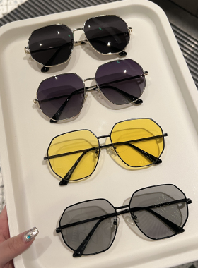 感光变色多边形时尚太阳镜