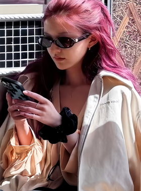 露思同款~韩系猫眼黑色墨镜女高级感时髦百搭拍照凹造型太阳眼镜