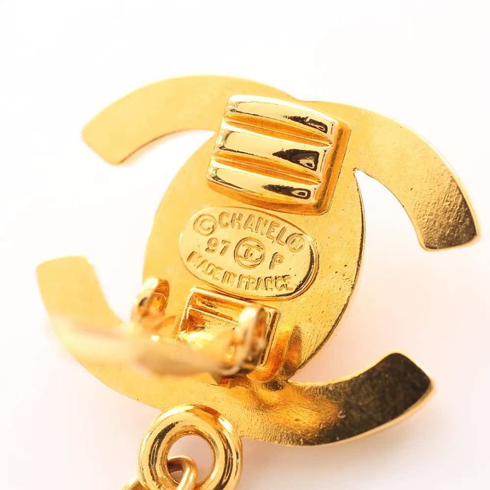 日本直邮中古chanel香奈儿[b]转锁 日本中古直购耳环