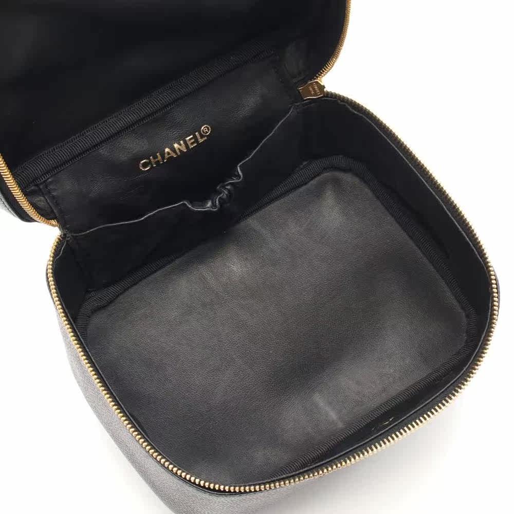 日本直邮中古chanel香奈儿皮梳妆包 日本中古直购女士包袋