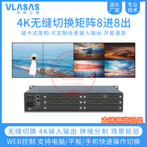 4K high-definition HDMI matrix 8 in 8 out seamless switcher network web control 2 4 splicing screen control processor