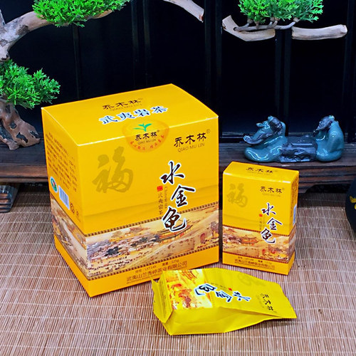 乔木林水金龟大红袍茶叶浓香型武夷岩茶一级乌龙茶125g/1盒装正品-图0