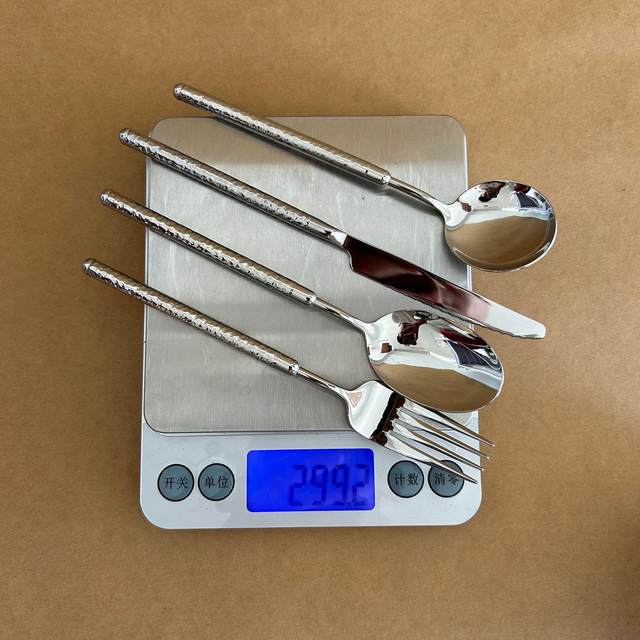 Light luxury hammer pattern knife fork spoon