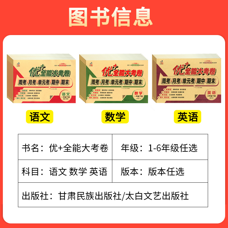 2024版苏教版优加十+全能大考卷一年级下册二年级上册三年级四五六数学苏教版语文人教版周考月考试卷测试卷全套期中期末同步训练 - 图0