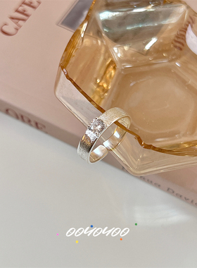 女925纯银简约ins闪锆开口戒