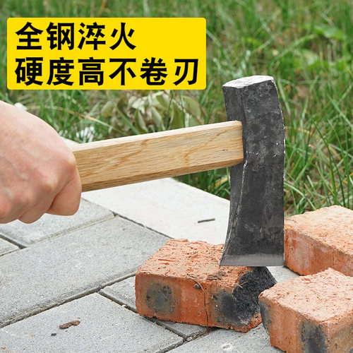 弯形柴斧子劈柴开山斧伐木采伐斧头纯钢全钢户外大号木柄砍斧 - 图2
