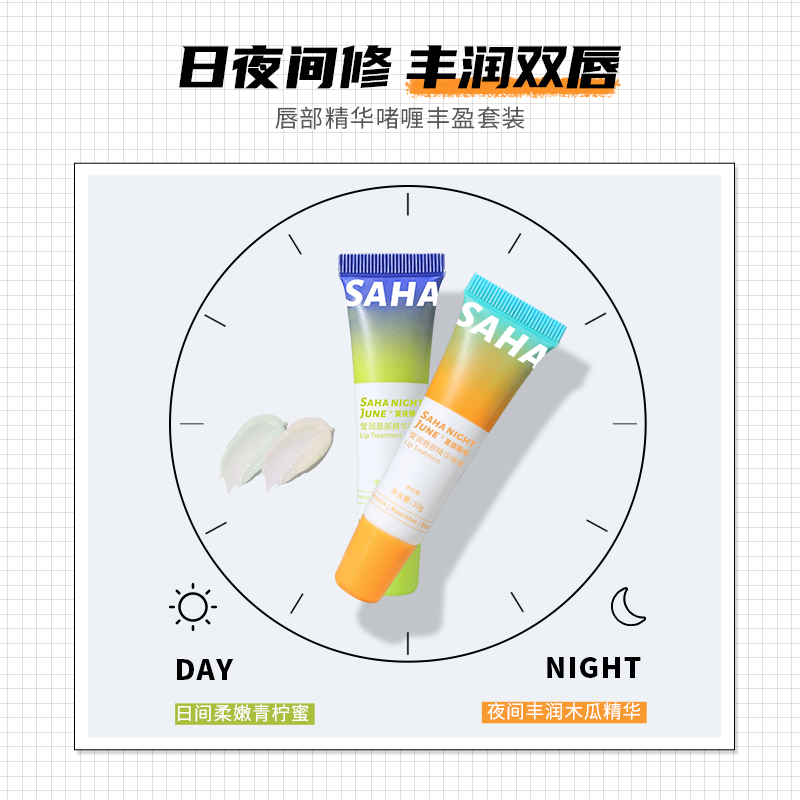 夏夜撒哈淡化唇纹去死皮补水润唇膏 夏夜撒哈唇膜