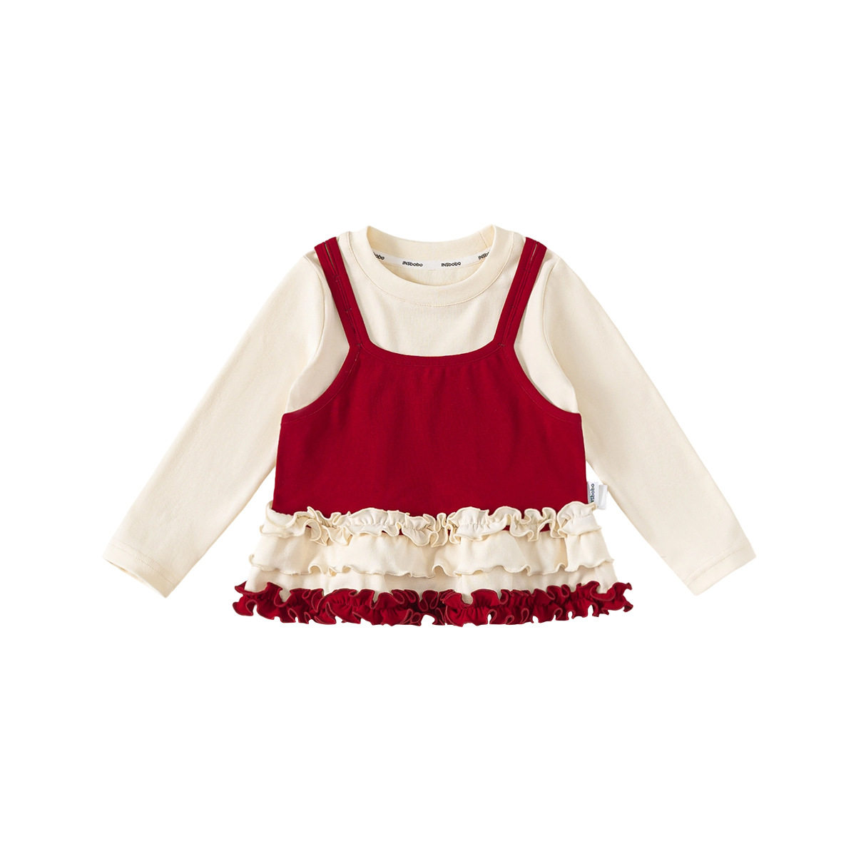 宥宝童装女童上衣秋季洋气假两件打底衫女宝宝花边T恤儿童长袖,淘宝优惠券,粉丝福利购,淘宝优惠卷