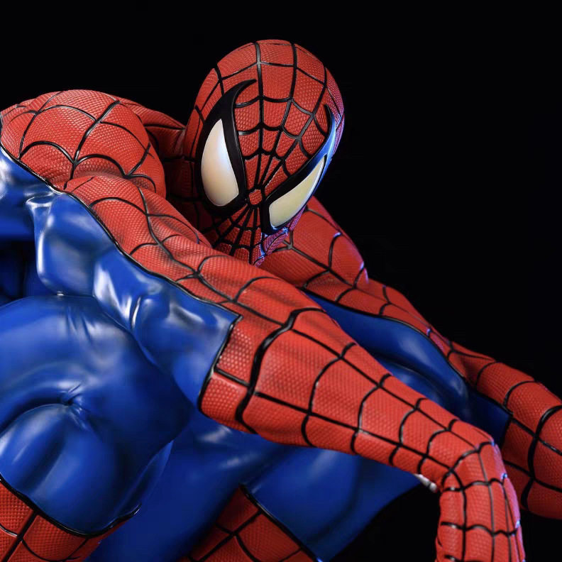 漫威复仇者联盟EXO蹲姿蜘蛛侠手办树脂模玩50cm摆件雕像模型礼物 - 图1