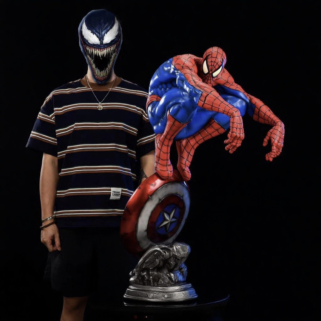 漫威复仇者联盟EXO蹲姿蜘蛛侠手办树脂模玩50cm摆件雕像模型礼物 - 图0