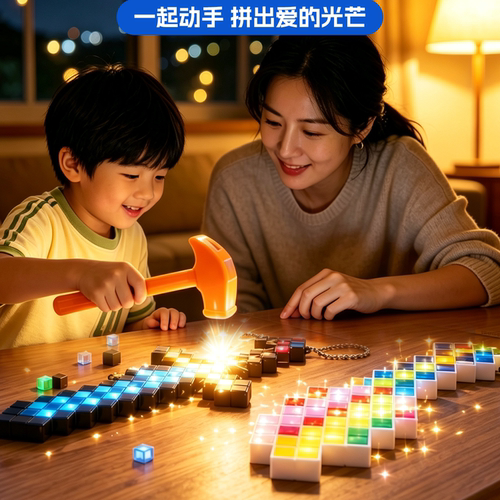 2026我的世界夜光敲豆豆玩具拼豆敲敲乐模板套装手工diy儿童礼物 - 图0