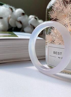 新疆和田玉纯天然白玉羊脂玉手镯女款纯天然女子 旺夫玉手镯手链