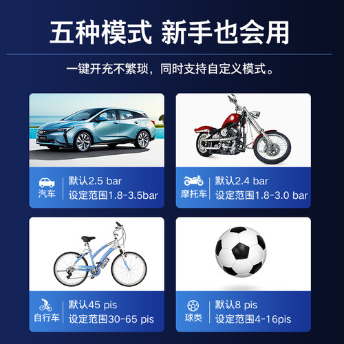 新款米其林车载便携无线充气泵摩托车汽车电动车公路自行车打气 - 图0