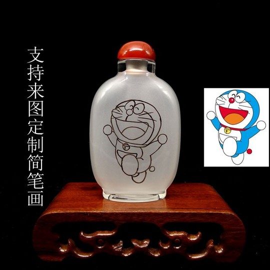 Internal painting tool pen, internal painting brush, pot blank, snuff bottle practice internal painting tool, handmade set materials